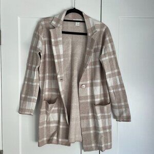 Christian Siriano NY Plaid Cardigan Sweater | Size S